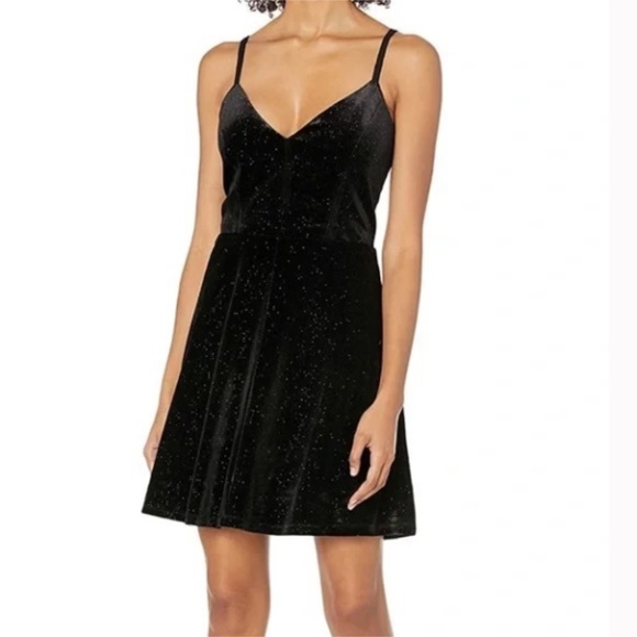 DRESS THE POPULATION x COSMO Size L Vida Sparkle Velour Cocktail - Picture 1 of 12